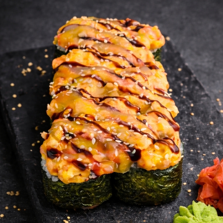 Запеченный дуэт с креветками